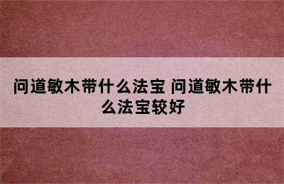 问道敏木带什么法宝 问道敏木带什么法宝较好